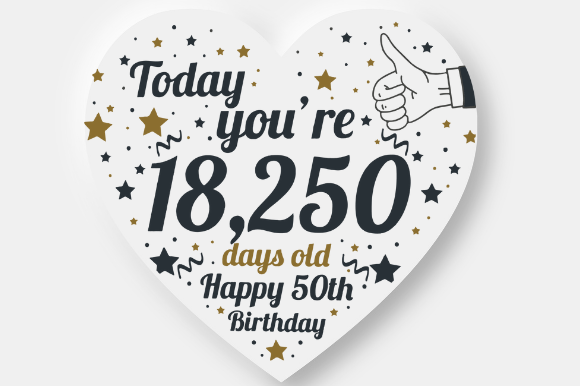 HEART 50TH BIRTHDAY GIFT Graphics for Crafts