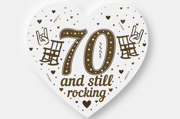 HEART FUNNY 70TH Graphics for Crafts