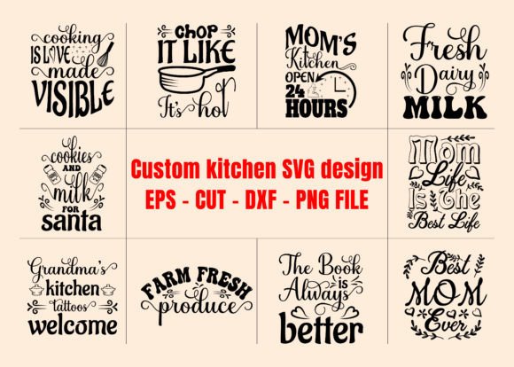 Kitchen SVG Bundle Design: Graphics for Crafts & Small Business