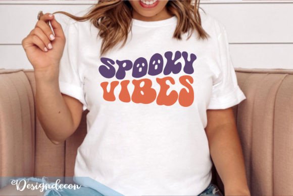 Spooky Vibes Retro Wavy Sublimation SVG