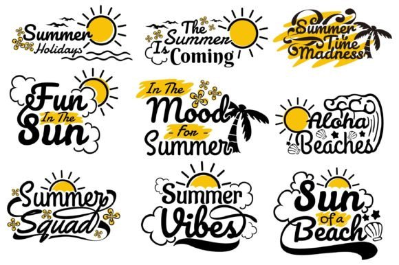 SVG Summer Quote Designs Collection