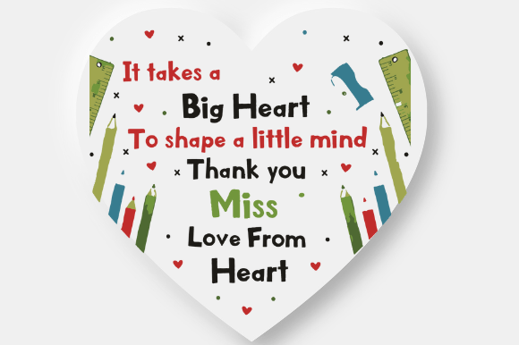 TEACHER GIFT HEART Graphics for Crafts